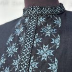 Embroidered shirt for men Ethnic black with khaki EMBROIDERED GEM