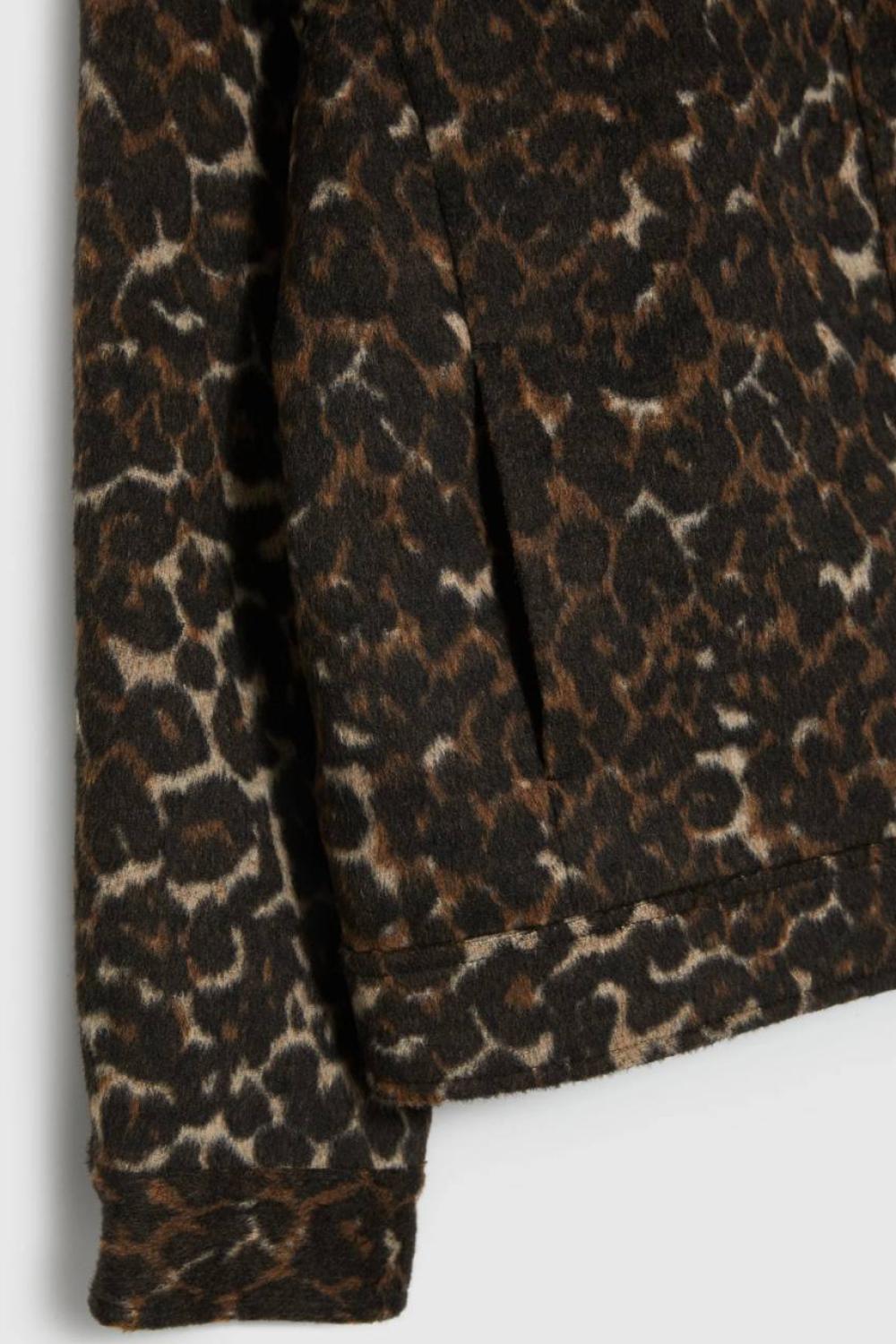 Short coat with leopard print Z-KU-4808