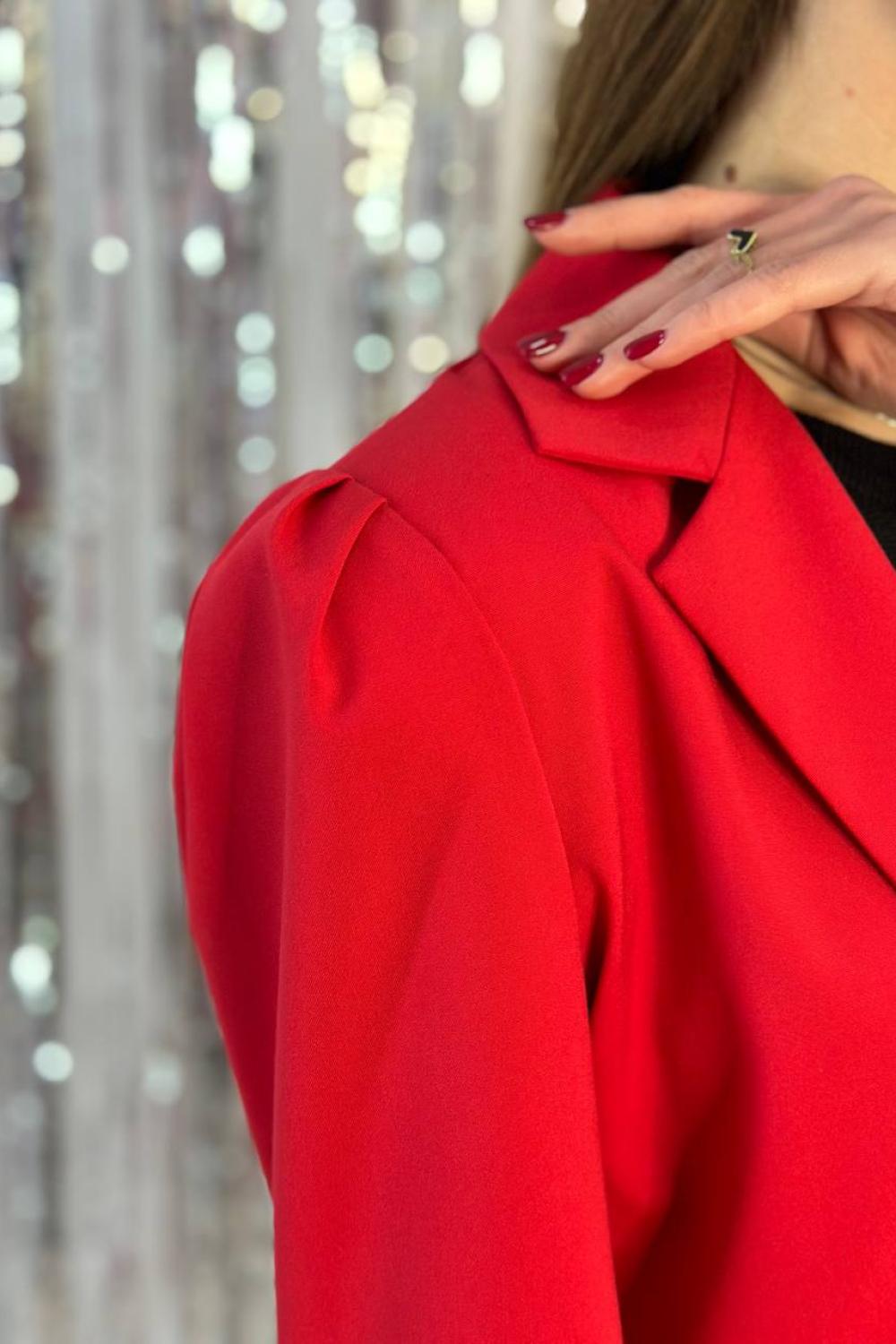 Women's trouser suit classic red. France.
