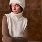 Ecru wool and angora hat