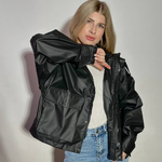 Black matte raincoat jacket