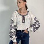 Сорочка жіноча вишита з льону Мальва Svarga
