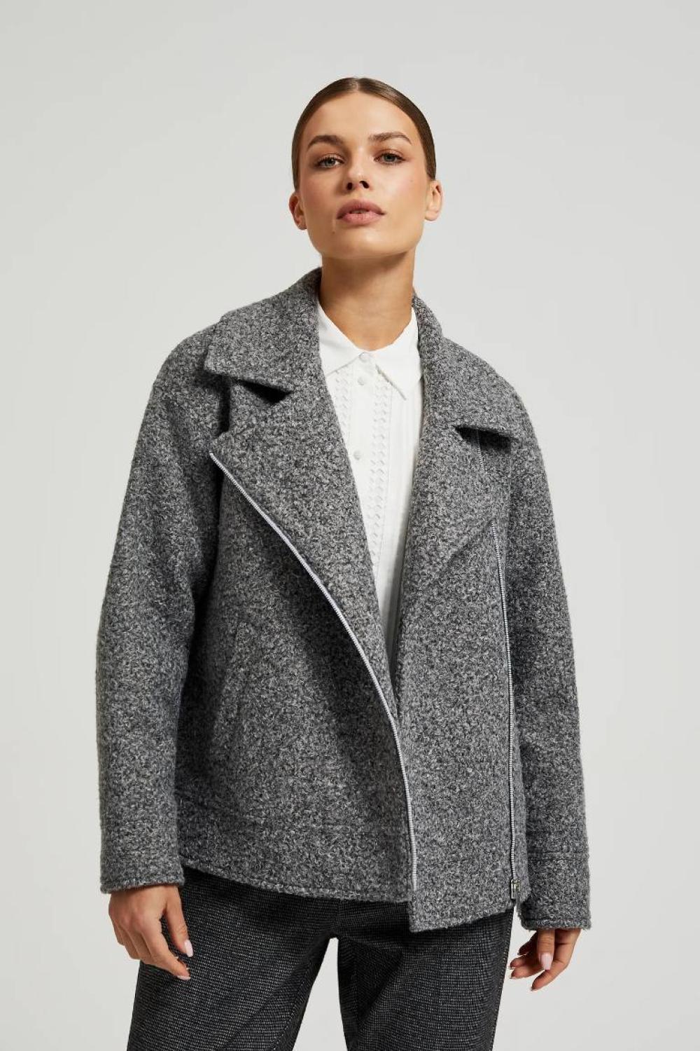 An elegant gray lined jacket