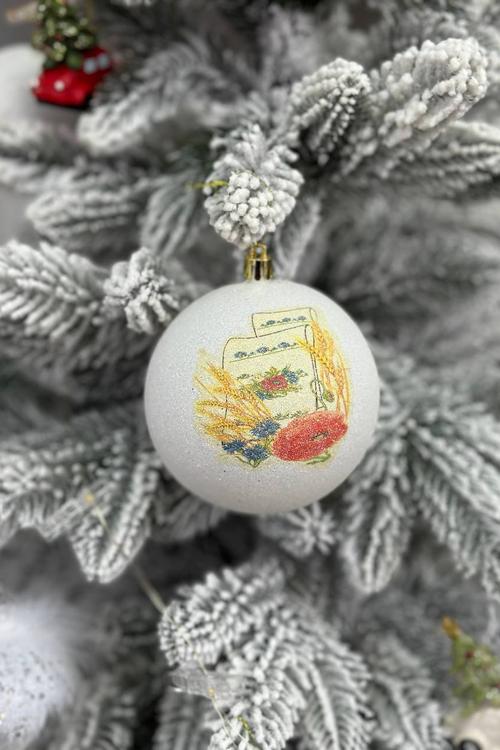 A patriotic New Year's ball with a towels. 25 см