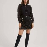 Black tweed mini skirt Z-SC-4220-L-realiz