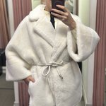 Milk double-sided sheepskin coat