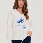 White sweatshirt with print