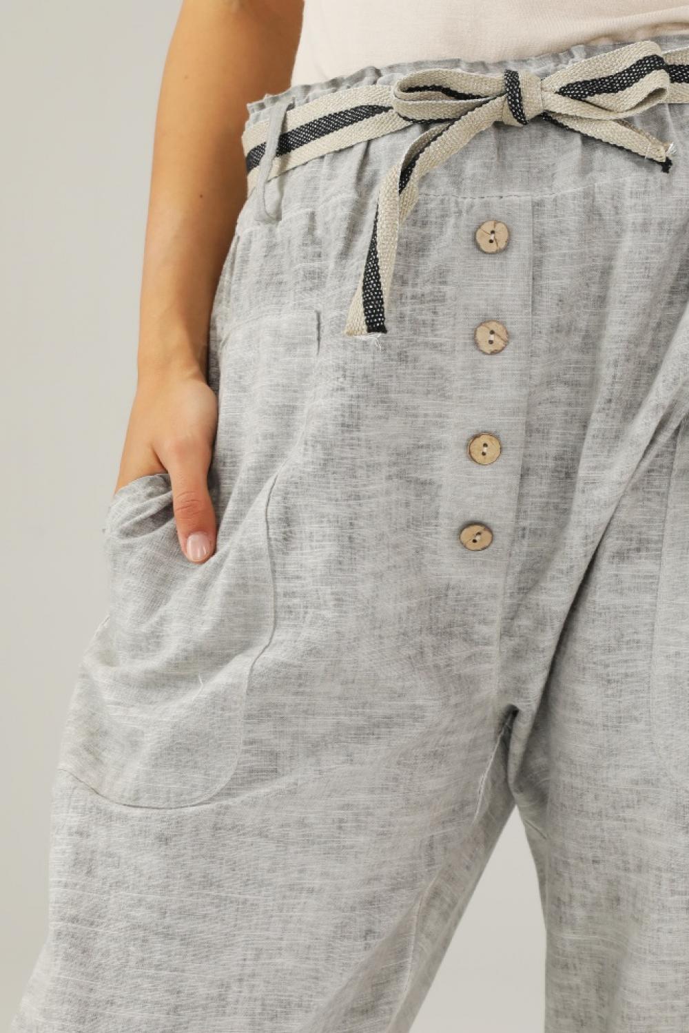 Pants gray with the addition of linen 169-21165