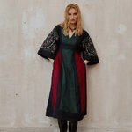 Embroidered blue-green dress Gelena EMBROIDERED GEM