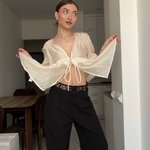 Ecru semi-transparent blouse mihos_tancel_ecru