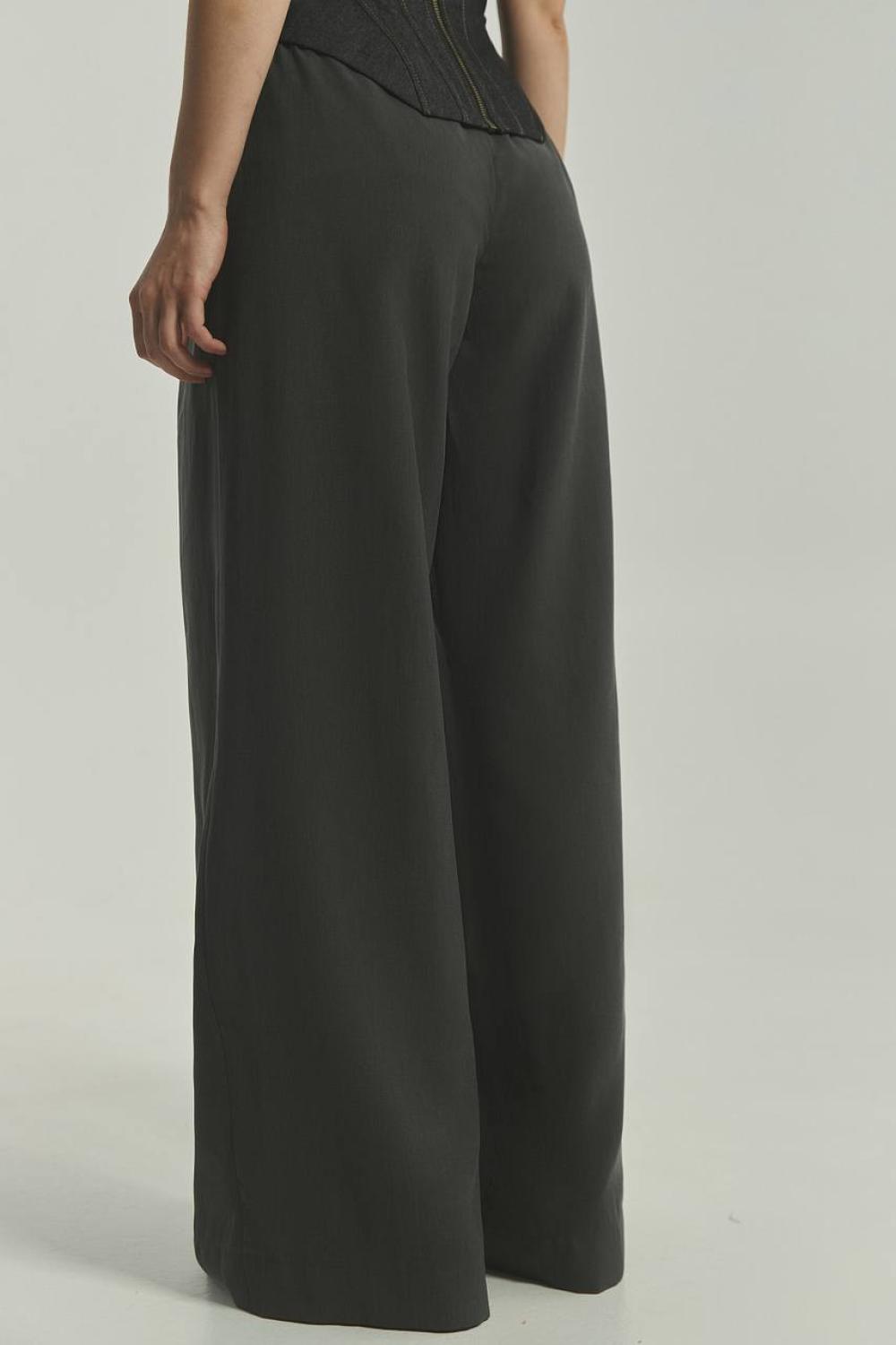 Wide pants with pleats