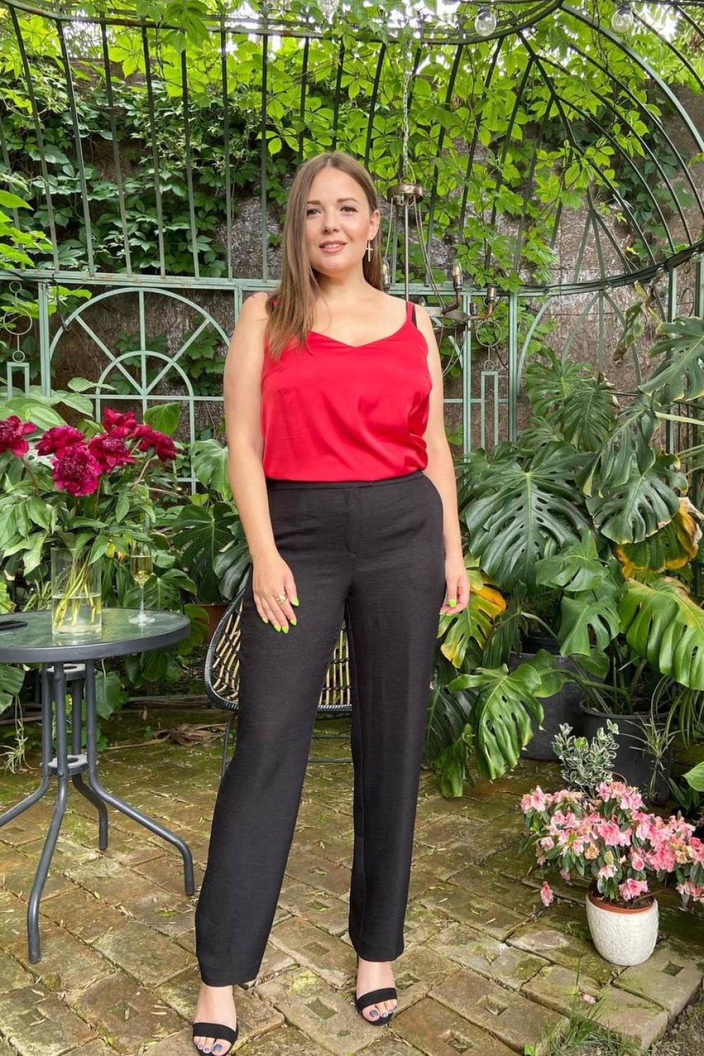Petro Soroka satin red two-layer top