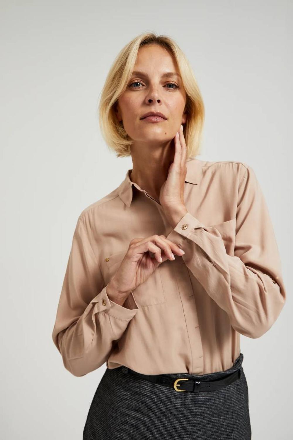 Light brown classic blouse