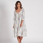 White loose-fitting summer dress, model sormiou15-K-Realiz