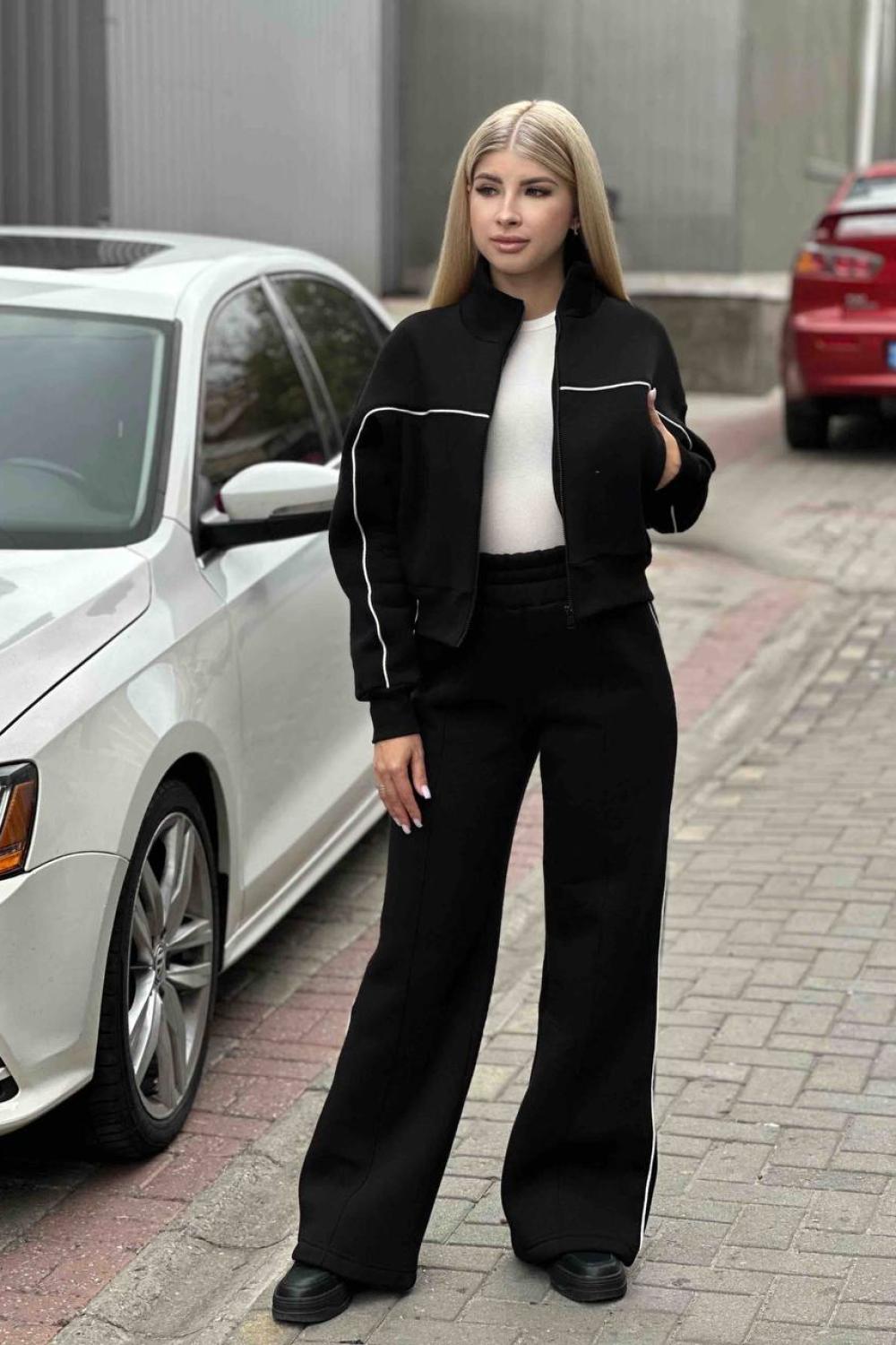 Black fleece tracksuit
