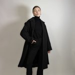 Пальто халат міді чорне  Fini Line
