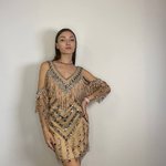 Short openwork dress with stones Faust couture 692