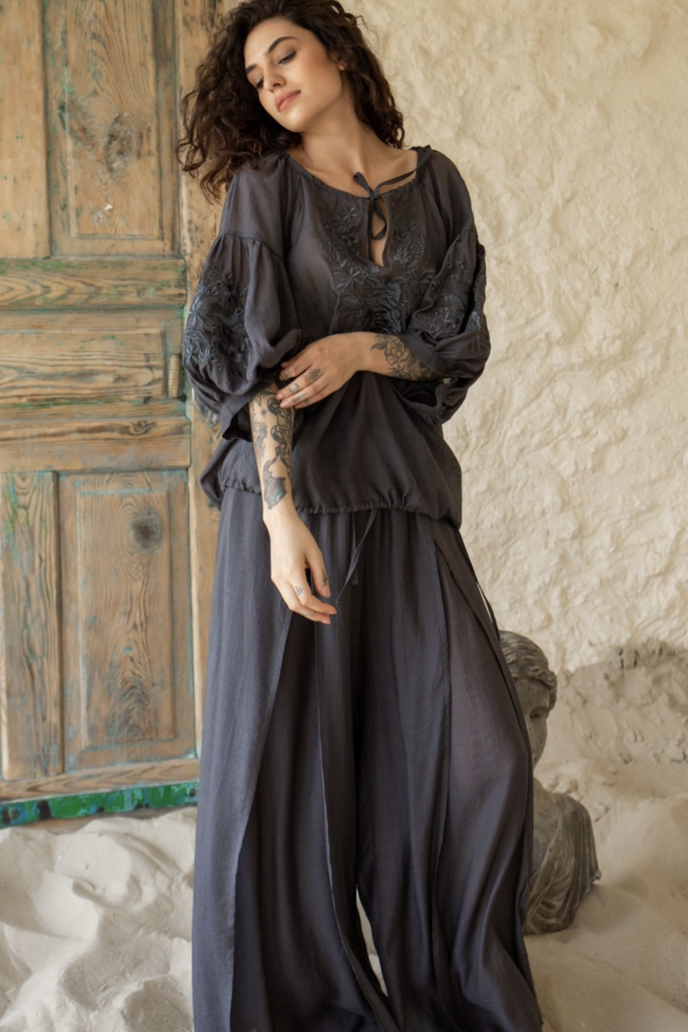 Embroidered jacket in black color 05445 MAXA