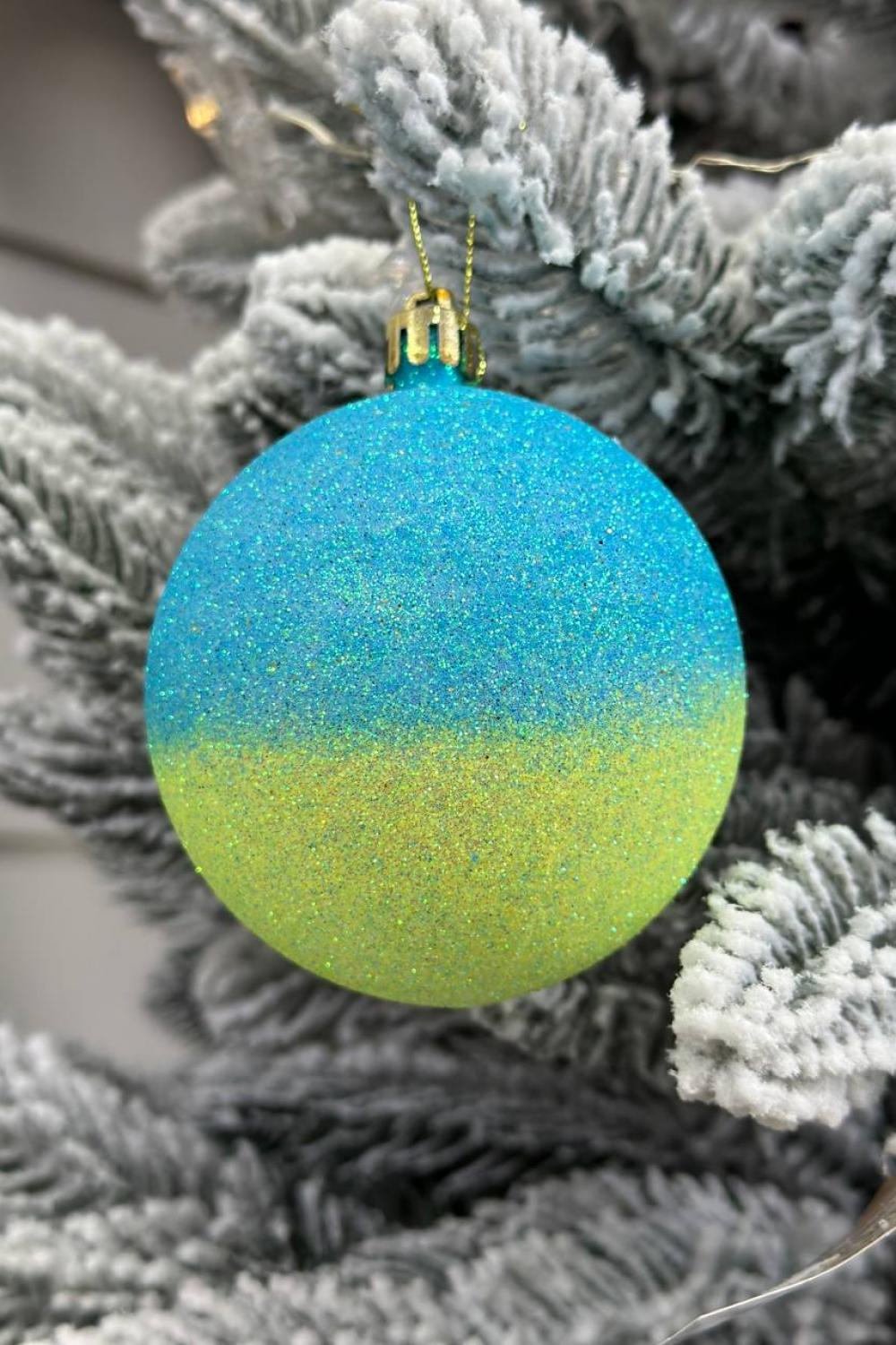 Christmas tree ball yellow-blue