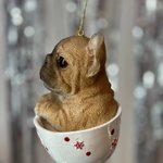 Christmas pendant / Dog in a cup
