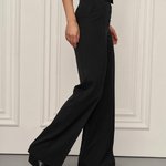 Classic black high-waisted palazzo pants