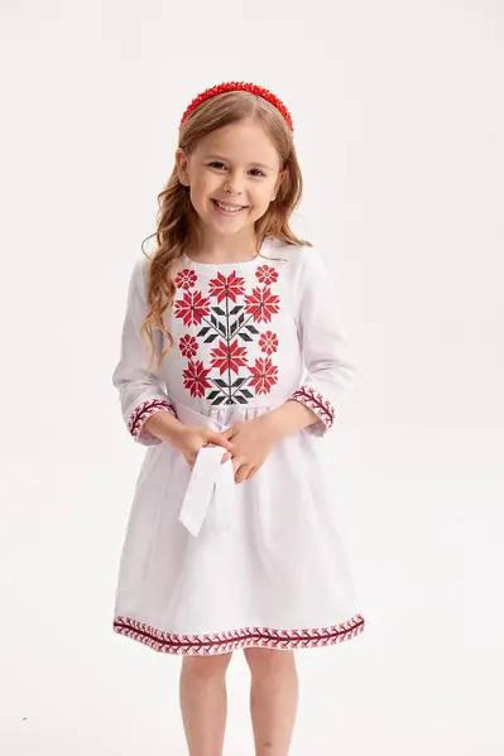 Embroidered dress with spikes for girls