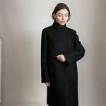 Women's demi-season coat made of black Mirella moda wool