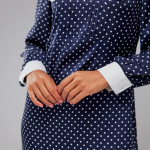 Blue polka dot dress with collar