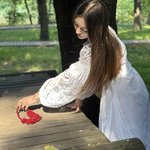 Намисто з дерева бордове