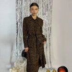 Copper shirt dress leopard print 20AH552. France. Yuka Paris