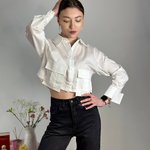 Сорочка біла з бавовни вкорочена