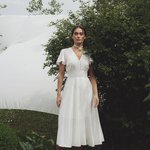 Formal milk midi dress Stolyarchuk 852