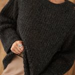 Джемпер ажурний графітовий Bellise 2329