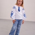 Embroidery children's for girl Dahlia blue MEREZHKA