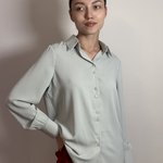 Блуза шифонова світло-сіра 6403 AZURI