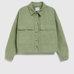 Jacket olive cropped from cotton MOODO