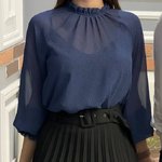 Блуза шифонова синя 20AH607 YUKA PARIS