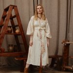 Сукня-вишиванка авторська бежева Урочиста
