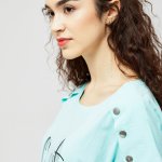 Футболка м'ятна з металевим декором Moodo L-TS-2937
