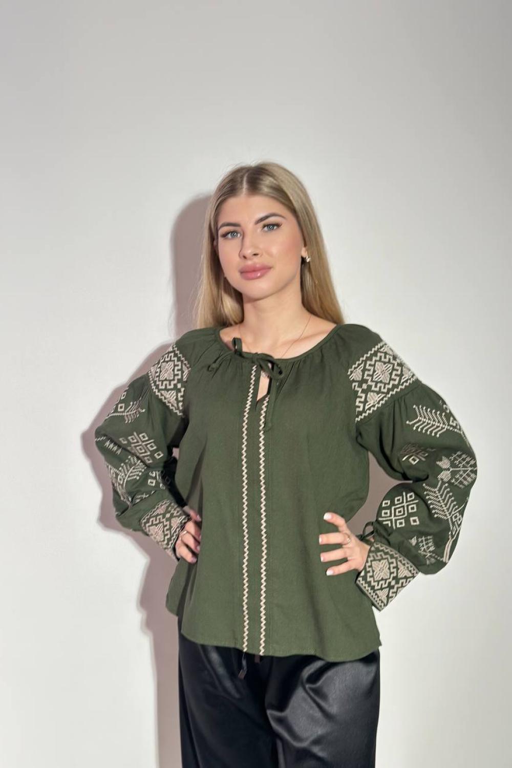 Green embroidery