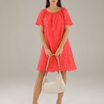 Сукня коралова з прошви 209-9182A