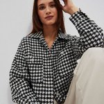 Куртка гусячі лапки на гудзиках L-KU-4004 Moodo
