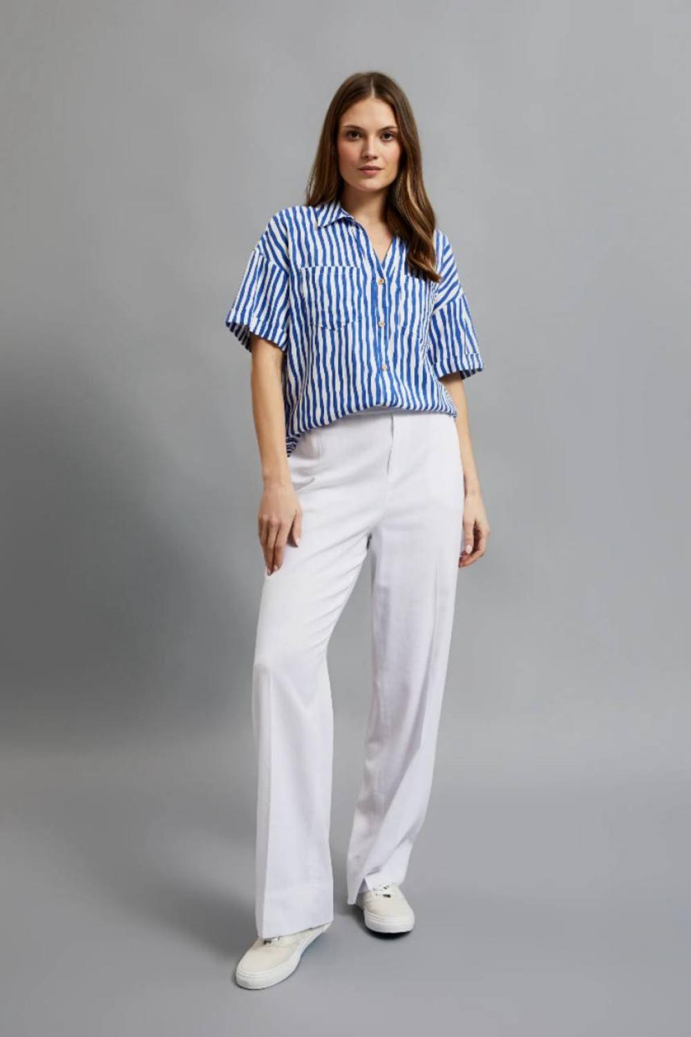 Blue striped shirt