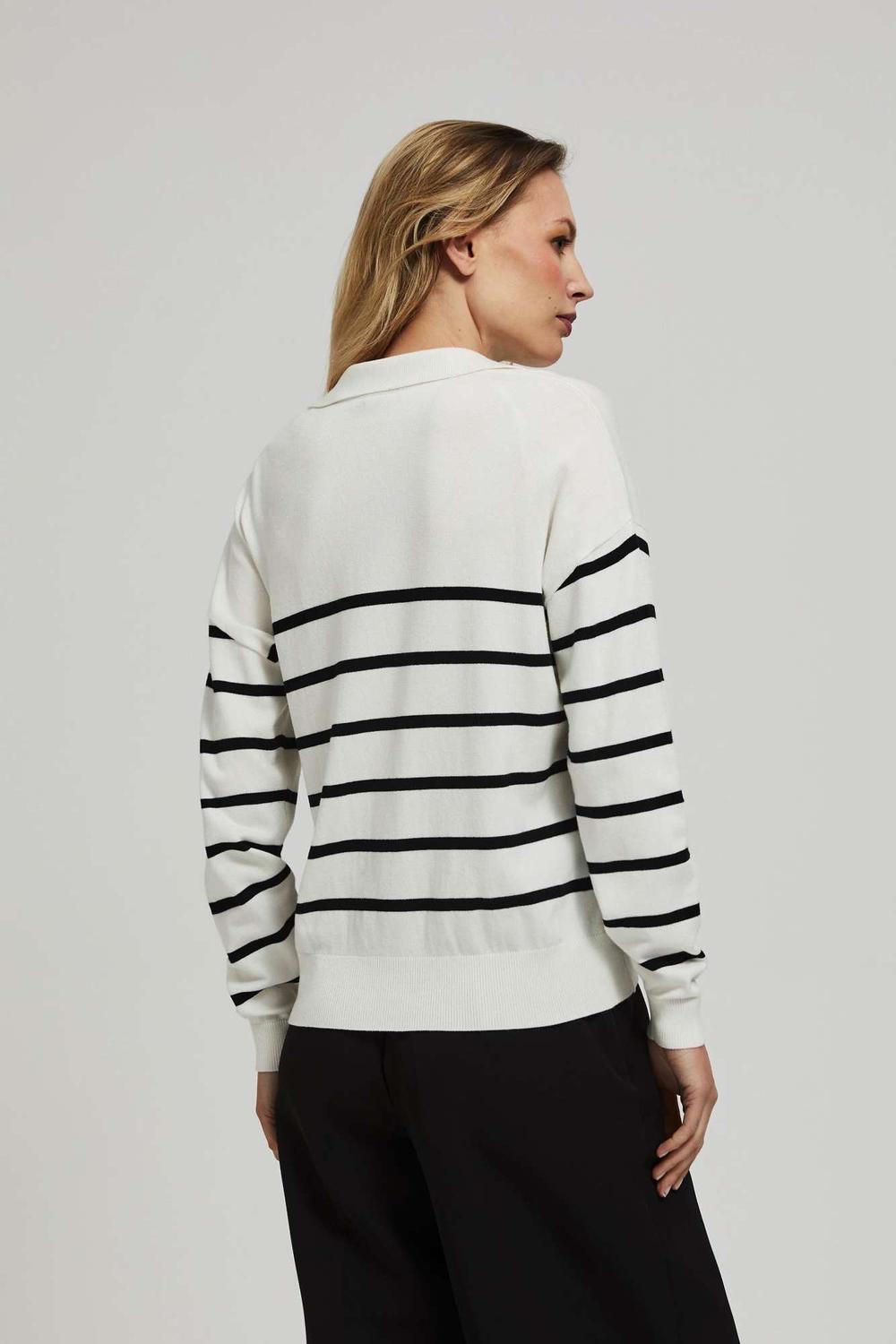 Women's milk striped jumper Z-SW-4228 MOODO