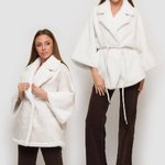 Milk double-sided sheepskin coat
