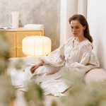 Adele embroidered dress in a soft cream color