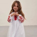Embroidered dress for a girl Birds MEREZHKA