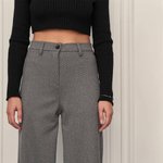 Women's palazzo pants grey with added wool 519 ROY