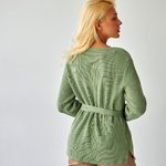 Women's olive jumper with a belt 2433 BELLISE