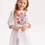 Embroidered dress with spikes for girls